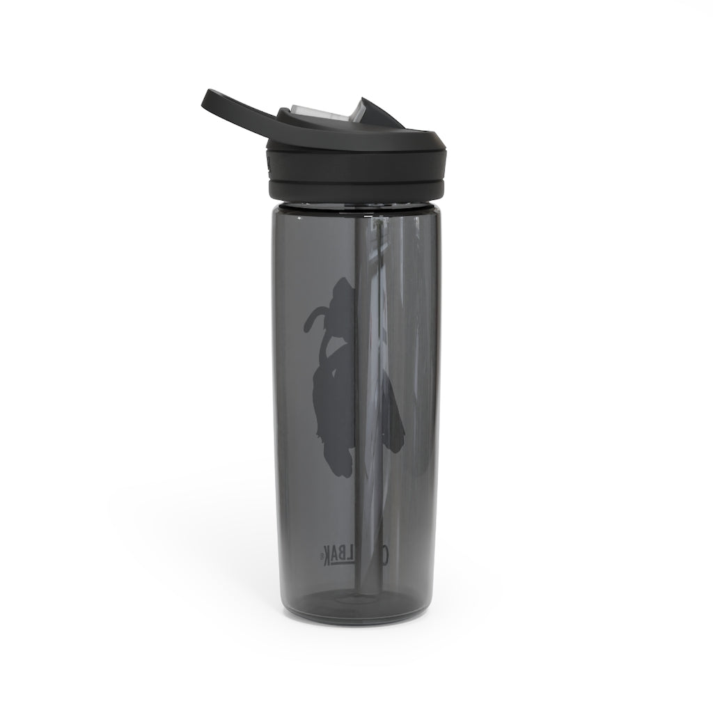 Moonki CamelBak Eddy® Water Bottle in 20oz and 25oz sizes, showcasing its durable Tritan™ material and spill-proof design.